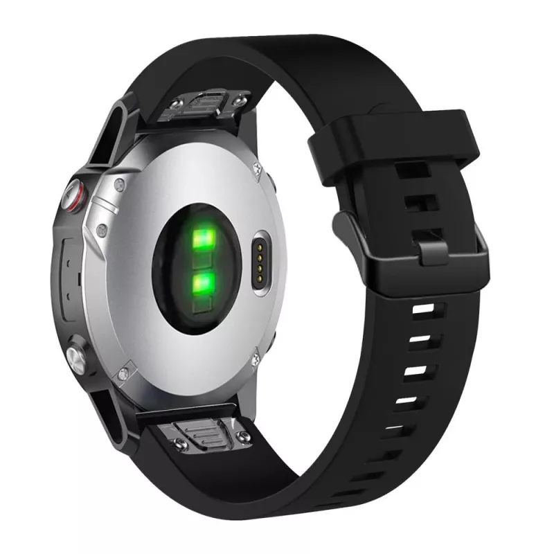 Silikona pulksteņa siksniņa FIXED Garmin QuickFit 20 mm, melna