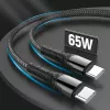USB Type-C uzlādes kabelis ColorWay CW-CBPDCC040-GR, 65W PD, 1 m, zaļš