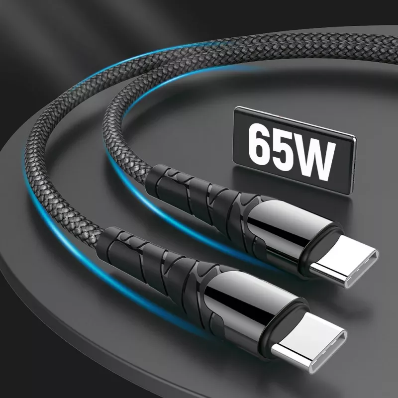 USB Type-C uzlādes kabelis ColorWay CW-CBPDCC040-GR, 65W PD, 1 m, zaļš