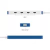 Hyper HyperDrive Flex 4 Portu USB-C Centrmezgls, Balts/Zils | HD5201BUGL