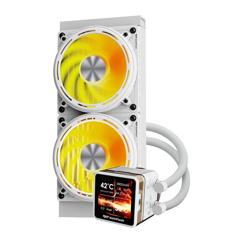 CPU ūdens dzesētājs Darkflash DE240 (balts) — 240 mm radiators, slēgta kontūra AIO