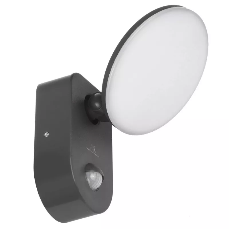 Sienas gaismeklis MACLEAN MCE367 LED ar PIR sensoru, āra LED sienas lampa ar kustības detektoru