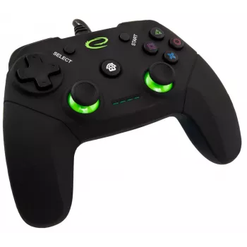 Esperanza EGG110K Vanquisher vadu USB spēļu kontrolieris PC/PS3, ar vibrāciju, 12 pogām, 2 analogajiem kloķiem, melns/zaļš
