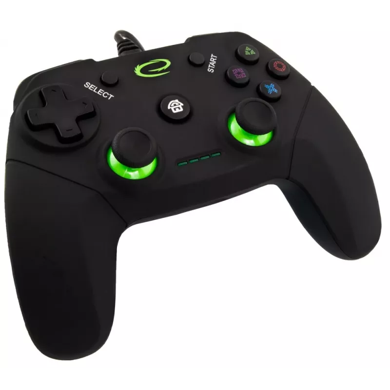 Spēļu kontrolieris ESPERANZA EGG110K vadu USB ar vibrāciju, 12 pogas, 1,5 m kabelis — PC un PS3