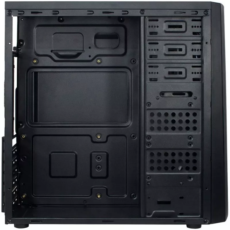 Korpuss INTER-TECH B-42 Black Midi Tower, ATX, 2xUSB2.0, zila LED lente, barošanas bloks nav iekļauts