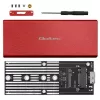 SSD korpuss QOLTEC 51831 USB 3.0 M.2 SATA diskiem līdz 2TB, sarkans, atbalsta 30 mm garumu, līdz 4 diskiem