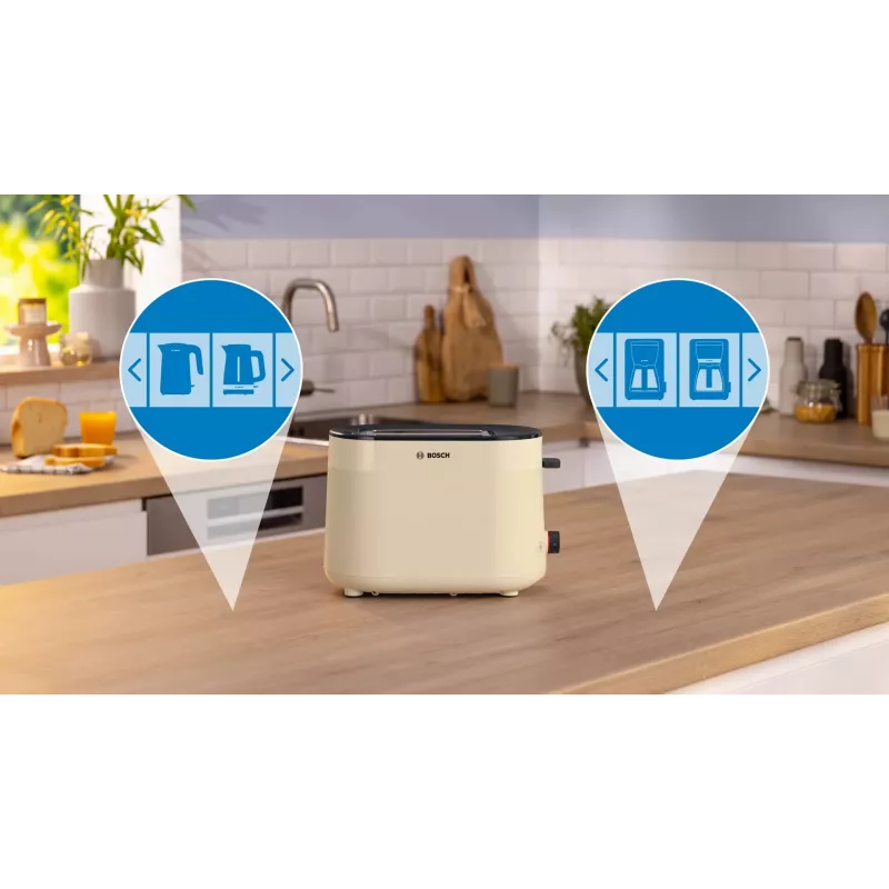 Bosch Tosteris | TAT2M127 MyMoment | Jauda 950 W | Sadaļu skaits 2 | Korpusa materiāls Plastmasa | Bēšs