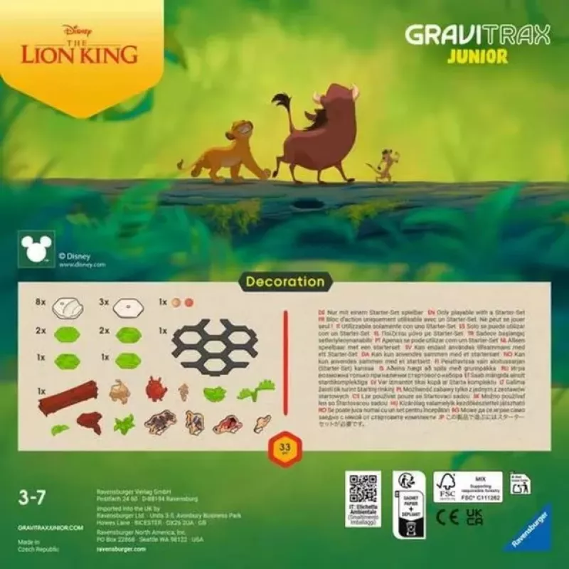 GraviTrax Junior paplašinājums Lauvu karalis, dzelzceļš
