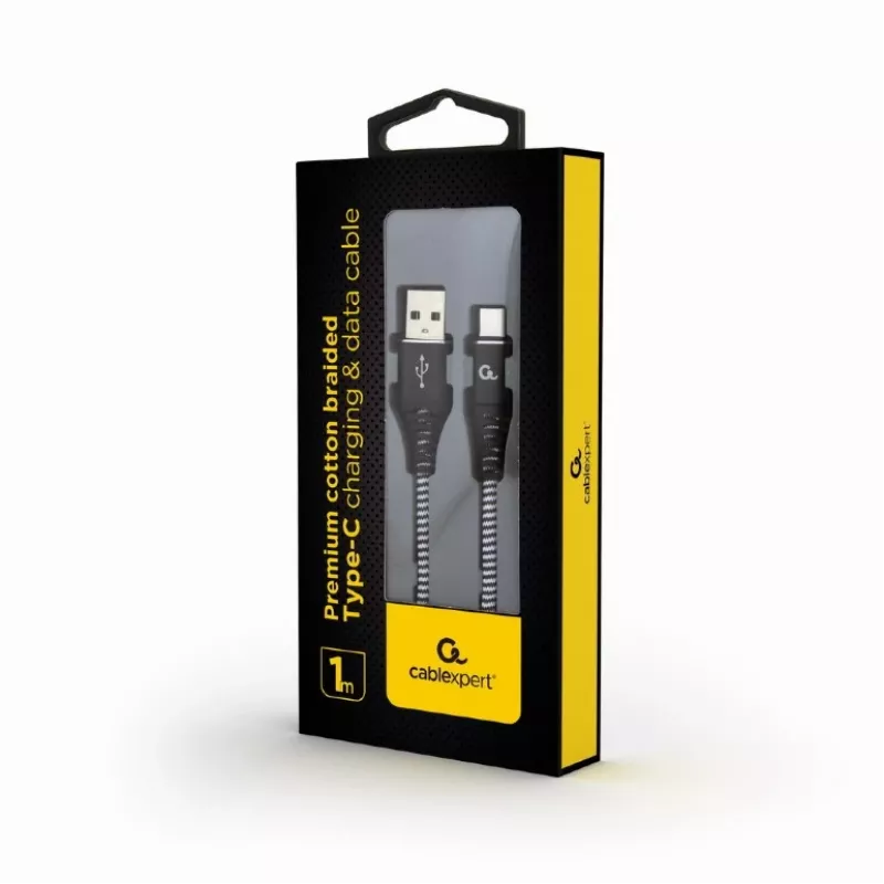 KABELIS USB-C UZ USB2 1M MELNS/BALTS/CC-USB2B-AMCM-1M-BW GEMBIRD