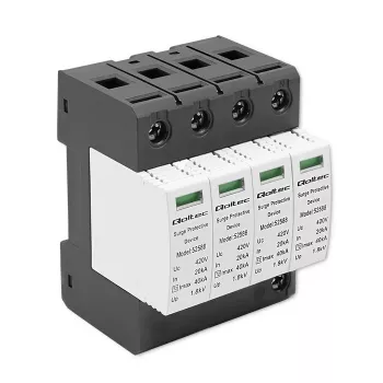 Pārsprieguma aizsargs QOLTEC 52588 AC 4P 420V T2 C — 4 polu maiņstrāvas pārsprieguma novadītājs, 420 V, 2. tips