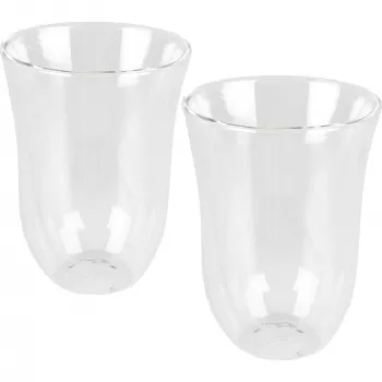 De’Longhi 5513214611 kafijas glāzes, caurspīdīga stikla, 2 gab., 220 ml, 117 mm