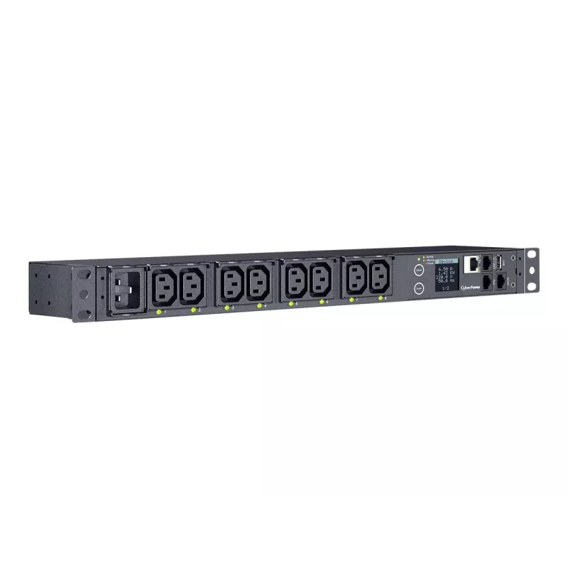 CyberPower PDU41005 strāvas sadales bloks (PDU) 8 maiņstrāvas ligzdas 1U Melns
