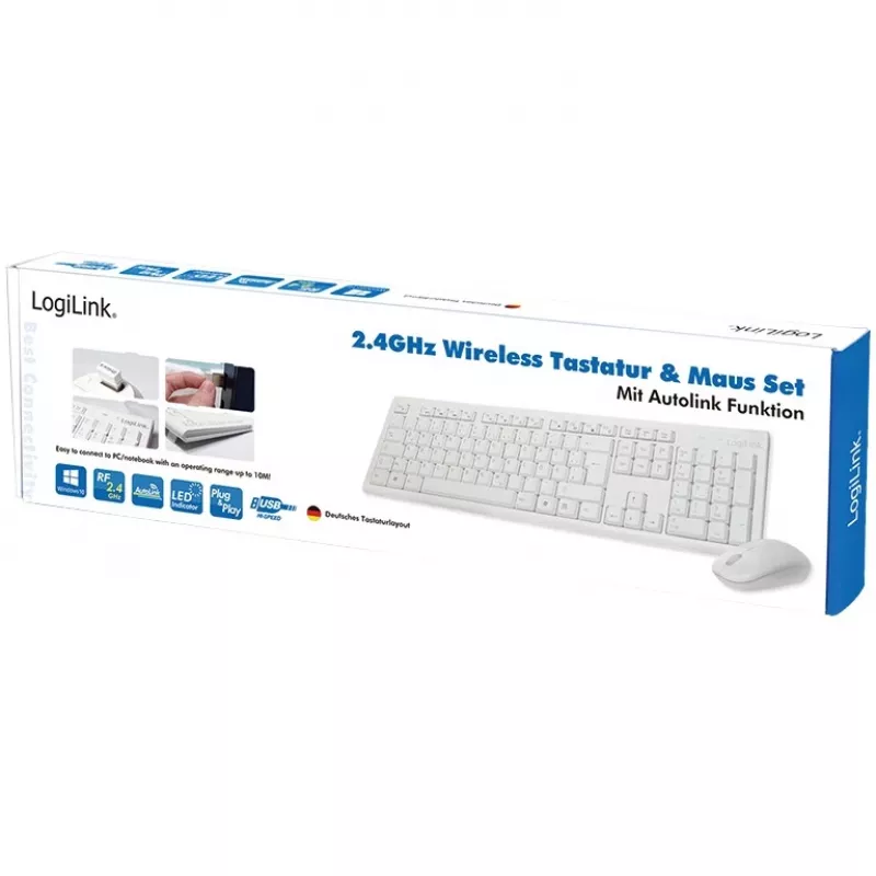 Bezvadu tastatūras un peles komplekts LogiLink ID0104W