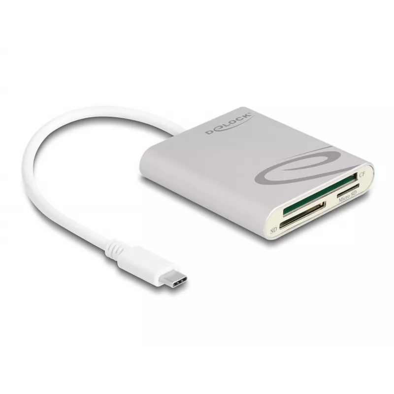 Karšu lasītājs DeLOCK 91005 USB 3.2 Gen 1 Type-C pelēks CF MMC MicroSD