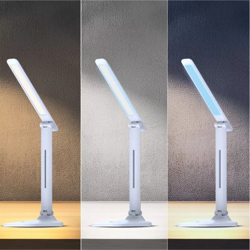 Galda lampa Hawk HW-LAMP01 balta LED ar regulējamu spilgtumu, regulējama svira