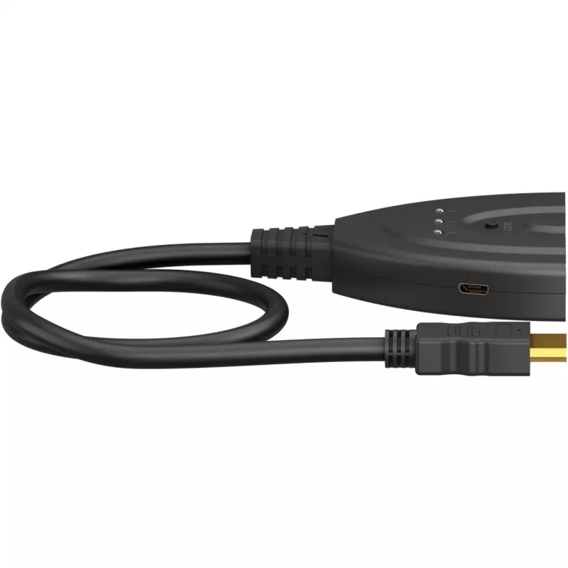 HDMI-Umschaltbox 3 to 1 (4K @ 60Hz), HDMI pārslēdzējs (melns, 55 cm kabelis)