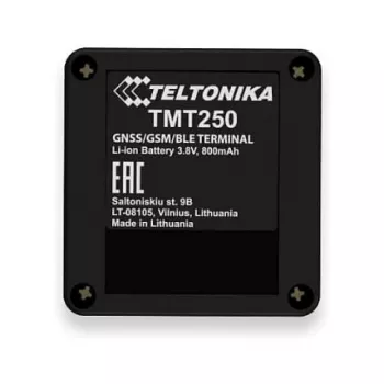 GPS personāla izsekotājs Teltonika TMT250 — melns, 0,128 GB atmiņa, Li‑Ion 3,8 V, līdz 8 stundām akumulators