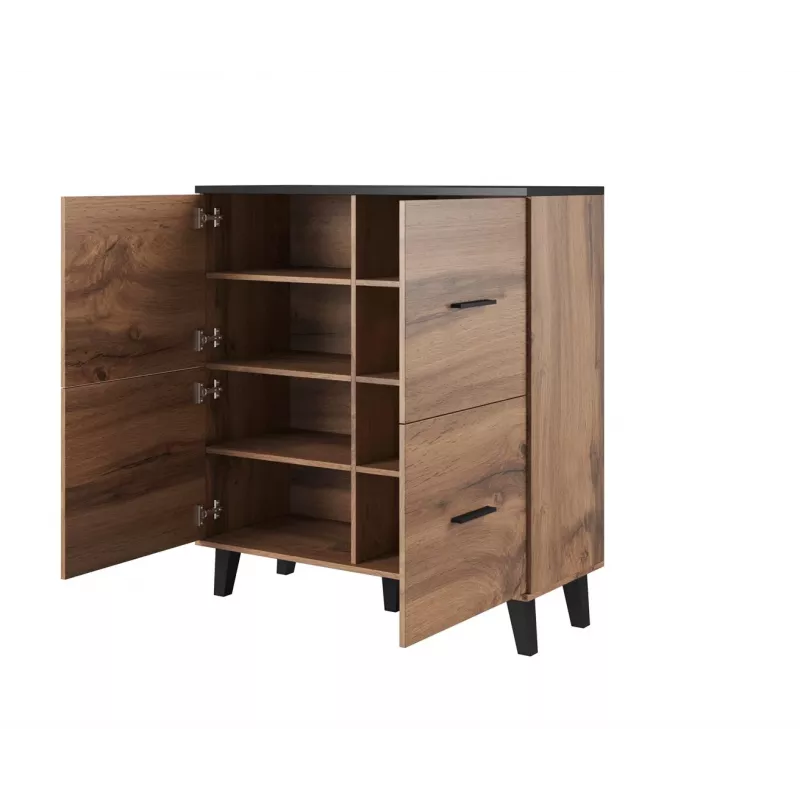 Cama sideboard LOTTA 110 4D wotan oak + mat Melns