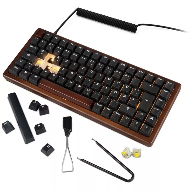 Sharkoon 100068081 tastatūra mājām USB QWERTZ vācu melna koka 75%