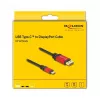 DeLOCK USB Type-C uz DisplayPort kabelis 8K 30Hz HDR 1m sarkans