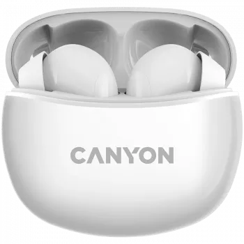 Canyon TWS-5 Bluetooth austiņas ar mikrofonu, BT V5.3 JL 6983D4, frekvenču diapazons: 20Hz-20kHz, akumulators: austiņas 40mAh*2 + uzlādes futrālis 500mAh, Type-C