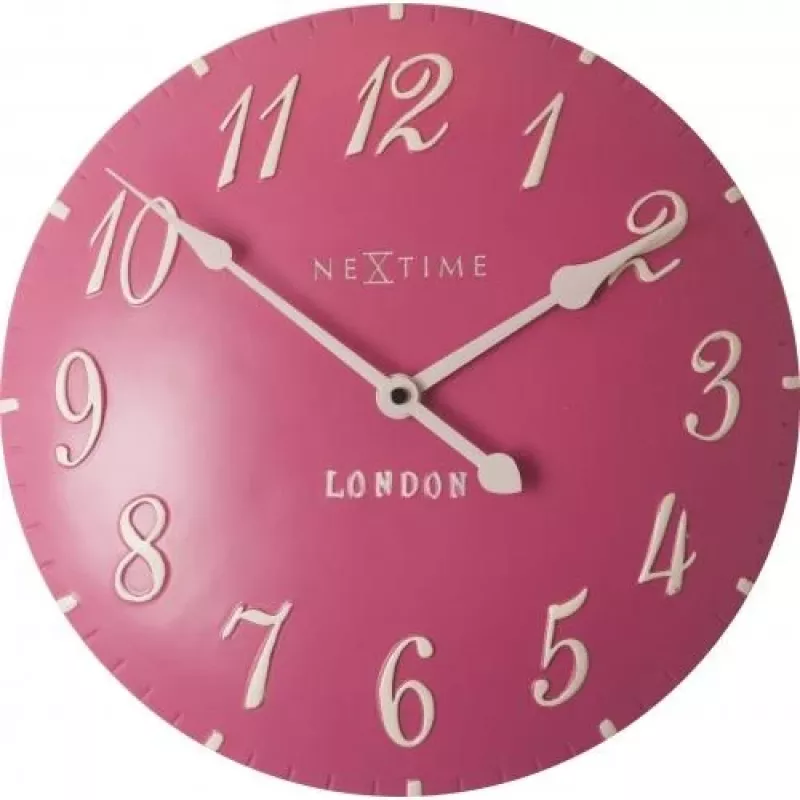 NeXtime klok 3084rz London Arabic, Ø34.5 cm, sienas, rozā/baltā krāsā