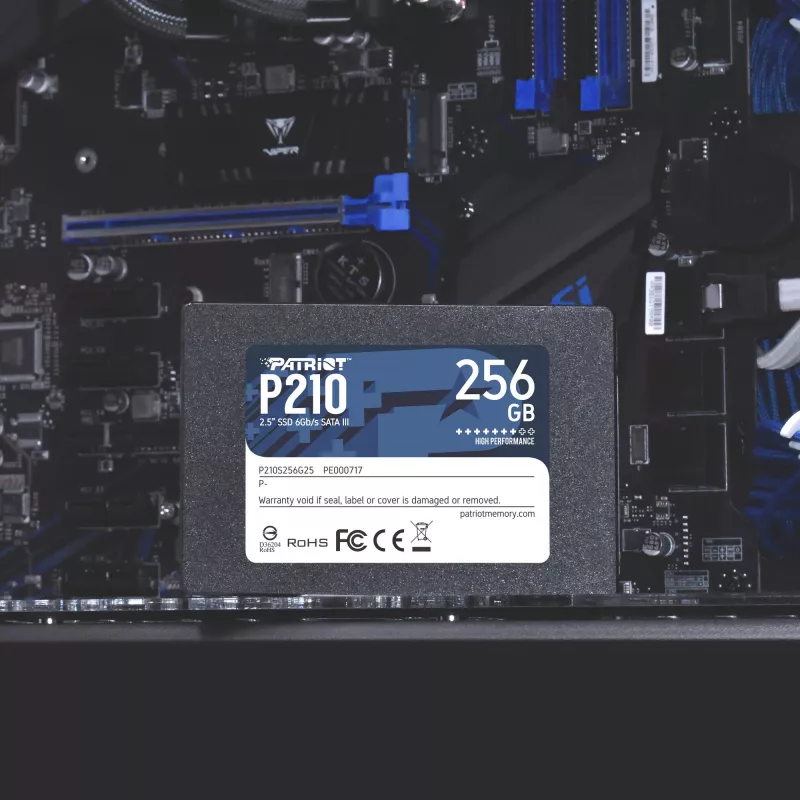 2.5 inch SATA III SSD Patriot P210 256 GB — 500 MB/s lasīšana, 400 MB/s rakstīšana, 7 mm