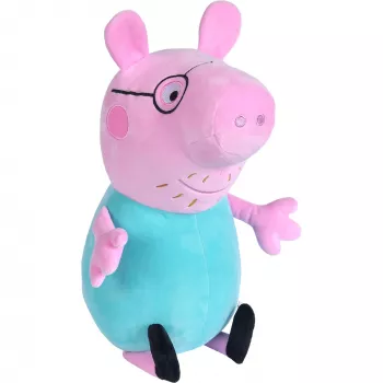 Mīkstā plīša rotaļlieta SIMBA Peppa Pig Papa Pig, 37 cm, plīša figūra samīļošanai un rotaļām
