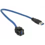 USB kabelis DeLOCK 86375 USB 3.2 Gen 1 0,5m USB A Zils