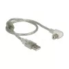 USB kabelis DeLOCK 84811 USB 2.0 0,5 m USB A USB B Sudraba Caurspīdīgs