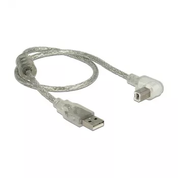 USB kabelis DeLOCK 84811 USB 2.0 0,5 m USB A USB B Sudraba Caurspīdīgs