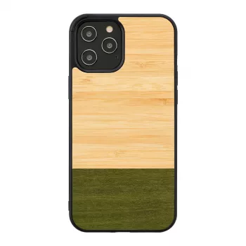 Aizsargājošs tālruņa maciņš Man and Wood iPhone 12 / 12 Pro — bambusa mežs melns
