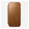Atvāžamais tālruņa maciņš Nomad Modern Leather Folio iPhone 17 Pro, āda + alumīnijs, 6,3 collas (16 cm), iedegums, 3 karšu kabatas