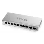 Pārvaldāms L2 Gigabit slēdzis Zyxel GS1200-10v3 — 8 x Gigabit (10/100/1000), 20 Gbps, MAC 4000, darbvirsmas, pelēks