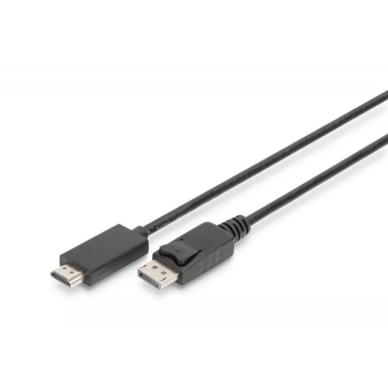 Adapterkabelis Displayport 1.2 ar fiksatoru 4K 60Hz UHD Tip DP/HDMI A M/M melns 2 m