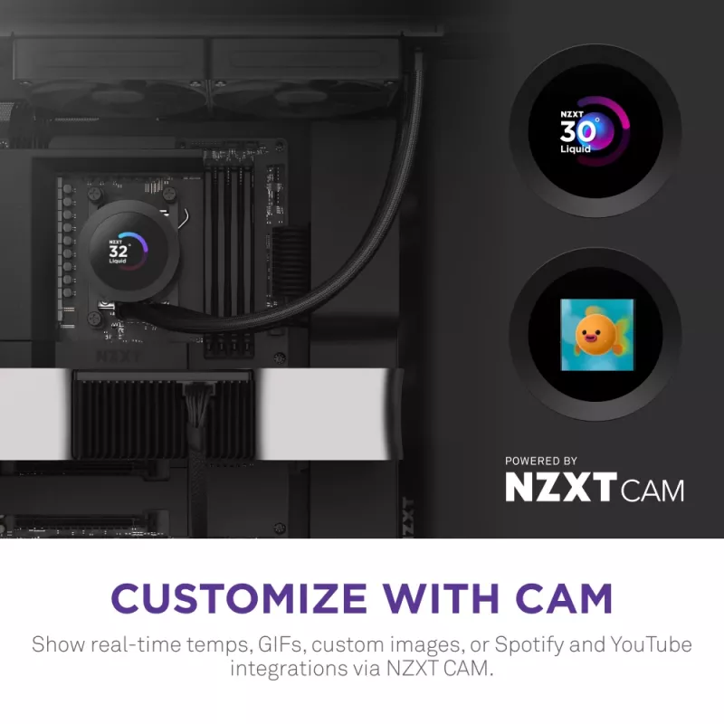 Viss vienā šķidruma dzesētājs NZXT Kraken Plus 280 14 cm melns