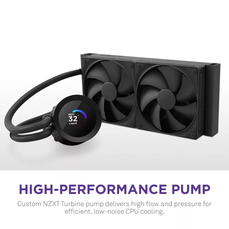 Viss vienā šķidruma dzesētājs NZXT Kraken Plus 280 14 cm melns