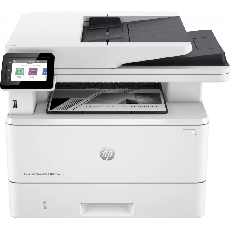 HP LaserJet Pro MFP 4102dw printeris, lāzeris, vienkrāsas druka, 1200 x 1200 DPI, A4, tiešā druka, balts