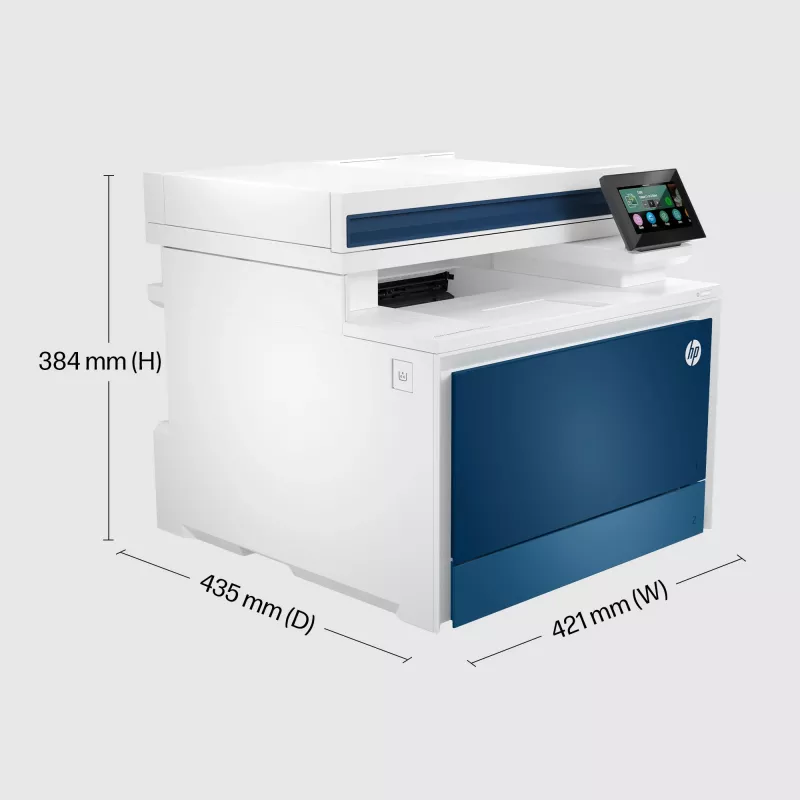 HP Color LaserJet Pro MFP 4302fdw printeris, lāzeris, krāsu druka, 600 x 600 DPI, A4, tiešā druka, zils, balts