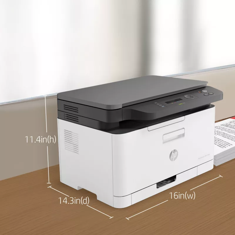 Daudzfunkciju lāzerprinteris HP Color Laser MFP 178nw — Krāsu druka, A4, 18 lpp/min (m/b), Wi‑Fi, Ethernet, Dupleksā skenēšana