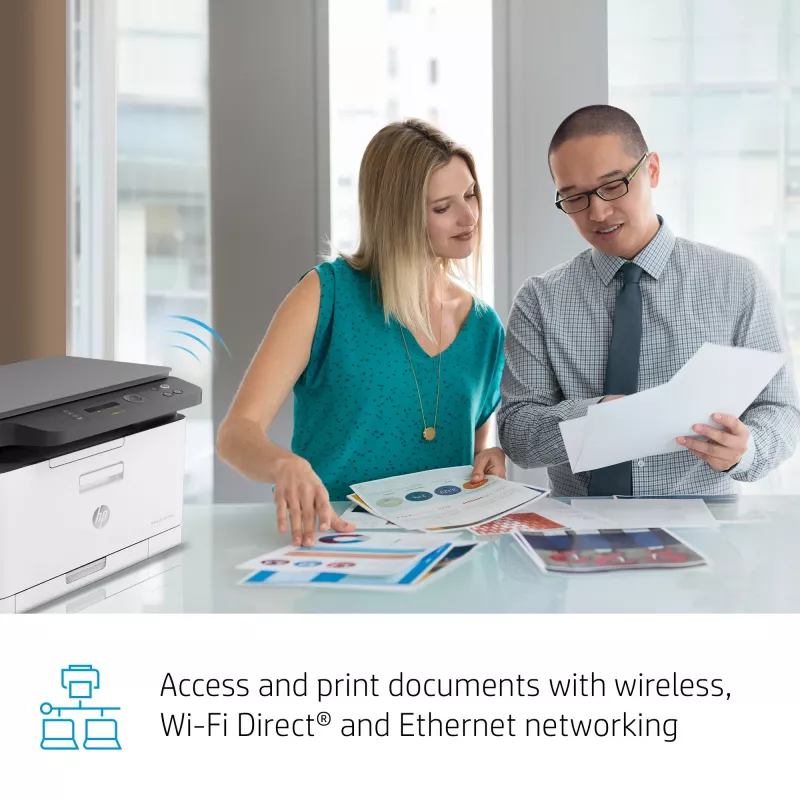 Daudzfunkciju lāzerprinteris HP Color Laser MFP 178nw — Krāsu druka, A4, 18 lpp/min (m/b), Wi‑Fi, Ethernet, Dupleksā skenēšana