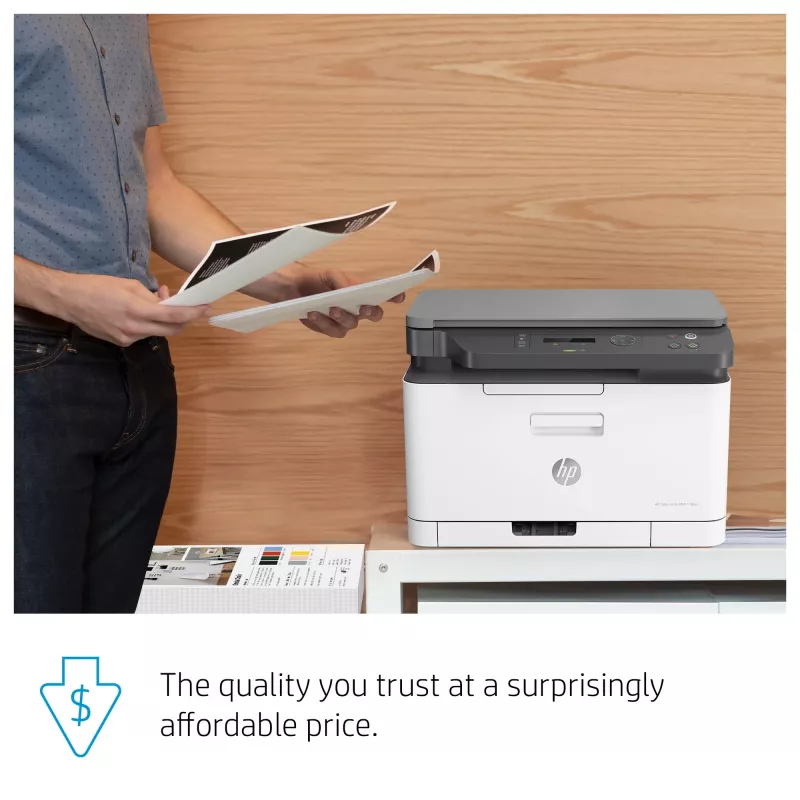 Daudzfunkciju lāzerprinteris HP Color Laser MFP 178nw — Krāsu druka, A4, 18 lpp/min (m/b), Wi‑Fi, Ethernet, Dupleksā skenēšana