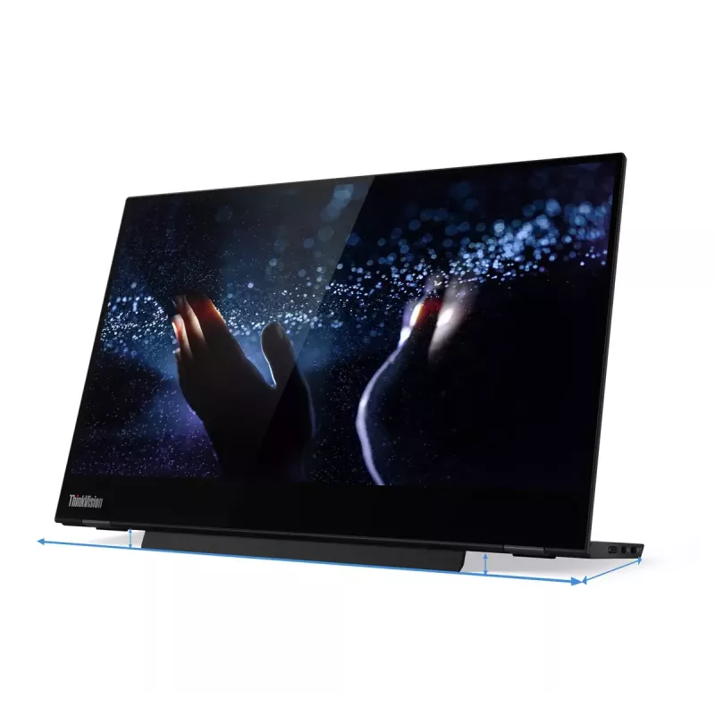 Lenovo ThinkVision M14t datora monitors 35,6 cm (14 collu) 1920 x 1080 pikseļi Full HD LED Skārienekrāns Melns