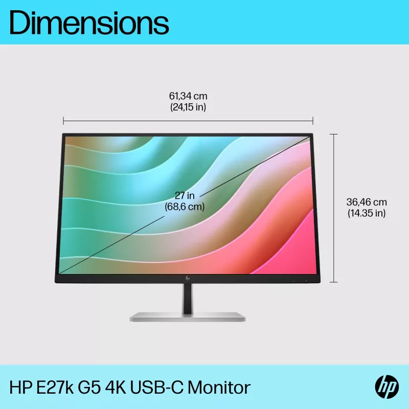 Monitors HP E-Series E27k G5 27 colli 4K Ultra HD LCD 3840 x 2160
