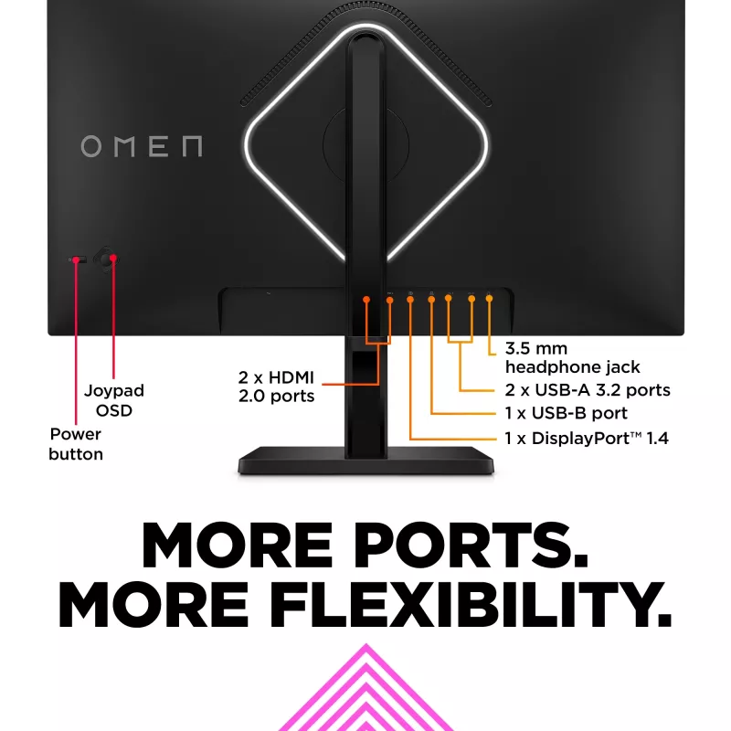 OMEN by HP 27 collu FHD 240Hz spēļu monitors - OMEN 27s, 68.6 cm (27 collas), 1920 x 1080 pikseļi, Full HD, LCD, 1 ms, Melns