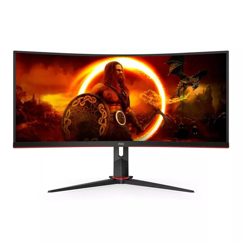 AOC CU34G2XP/BK 34 collu VA monitors, 3440×1440, 21:9, 180 Hz, 1 ms, 2×HDMI, melns