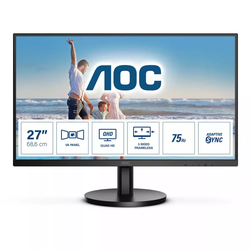 AOC B3 Q27B3MA/BK datora monitors 68,6 cm (27 colli) 2560 x 1440 pikseļi Quad HD LED Melns