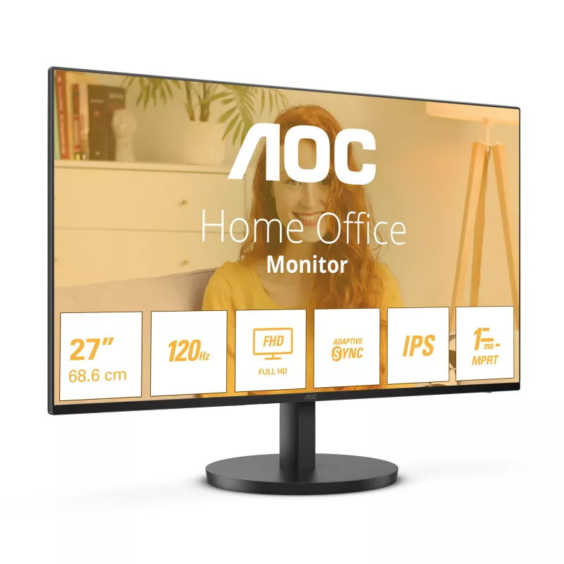 AOC B3 27B3HA2 datora monitors 68,6 cm (27 colli) 1920 x 1080 pikseļi Full HD LED Melns