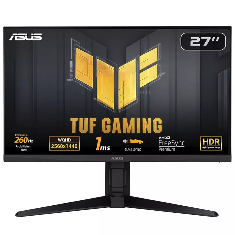 ASUS TUF Gaming VG27AQML1A datora monitors 68,6 cm (27 colli) 2560 x 1440 pikseļi Wide Quad HD LCD Melns