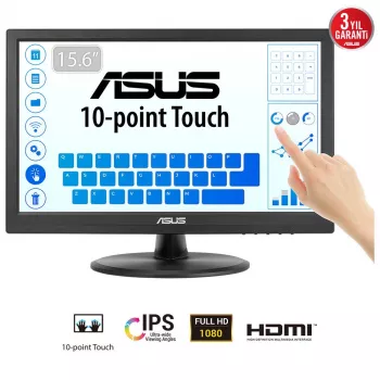 ASUS Touch VT169HE datora monitors 39,6 cm (15,6 collas) 1920 x 1080 pikseļi Full HD LED skārienekrāns galda virsmas melns